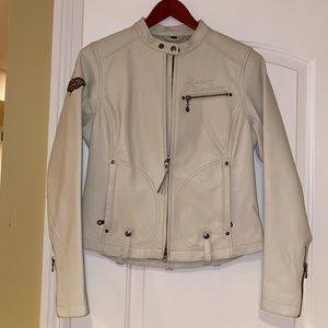 NEW Cream Harley Davidson Genuine Leather Jacket